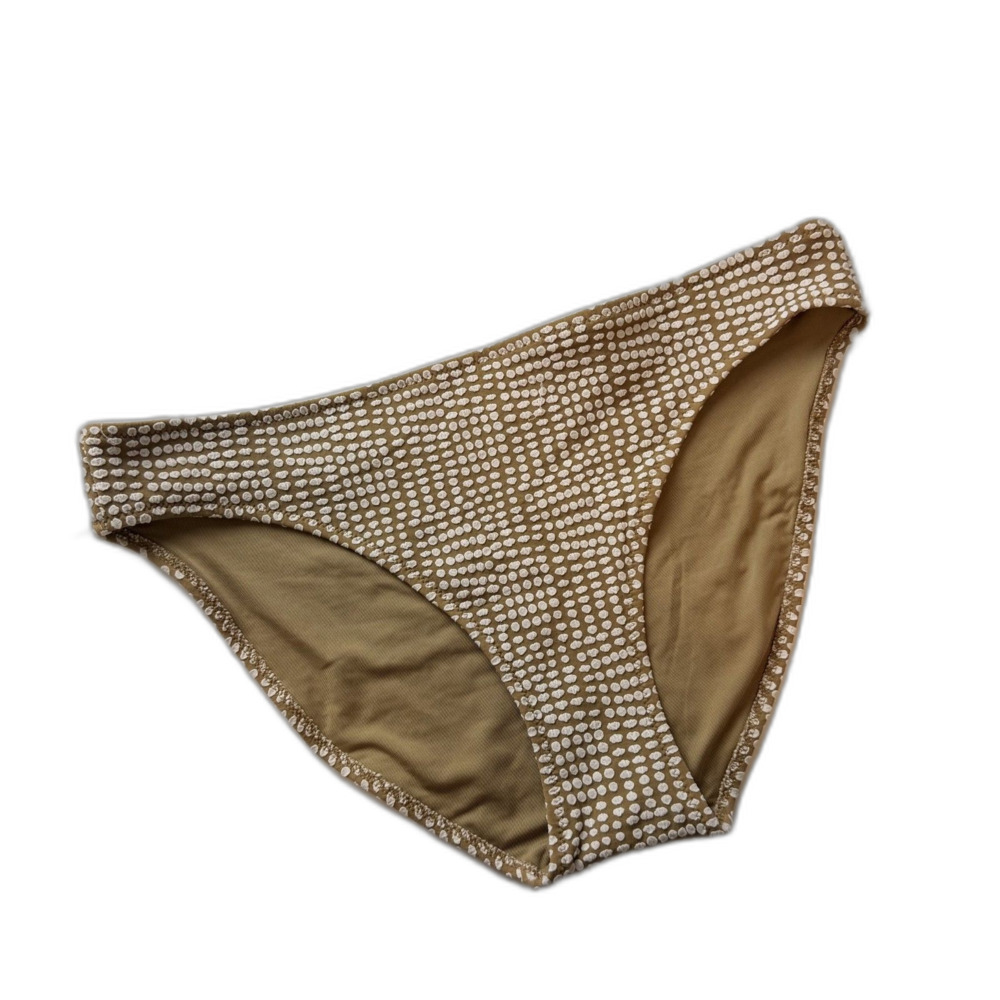 Aerie Brown & White Textured Dot Bikini Bottoms Women’s Large